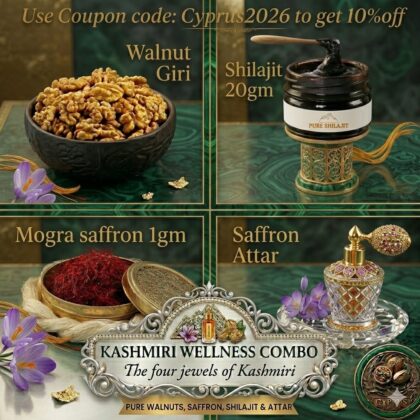 Kashmir's Golden Combo. Walnut Giri, Shilajit,Saffron ,Attar
